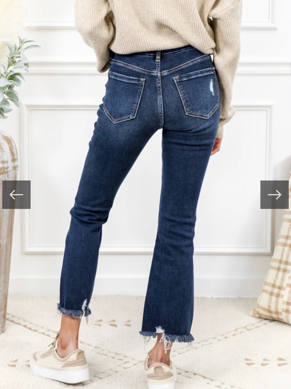 When in Rome Kick Flare Crop Mica Jeans (Dark Wash) - Picture 6 of 9